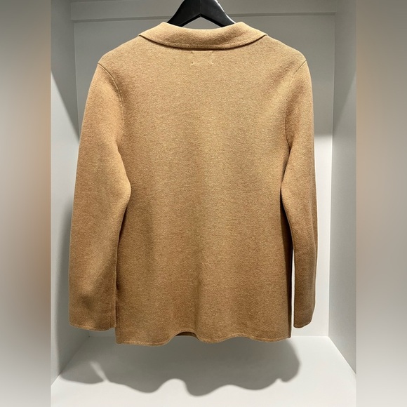 Lands' End fine gauge cotton button Sweater Blazer in Vicuña Heather S (4/6) - Picture 4 of 8